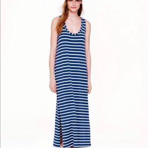 J.Crew maxi tank dress racer back blue stripes xsmall